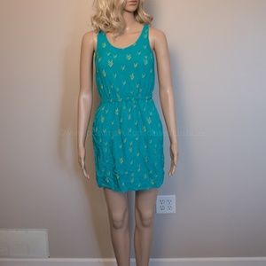 Teal Mini Dress with a Back Cutout